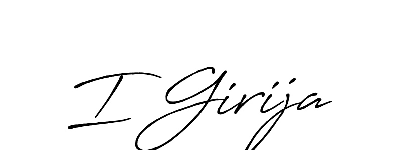 Similarly Antro_Vectra_Bolder is the best handwritten signature design. Signature creator online .You can use it as an online autograph creator for name I Girija. I Girija signature style 7 images and pictures png