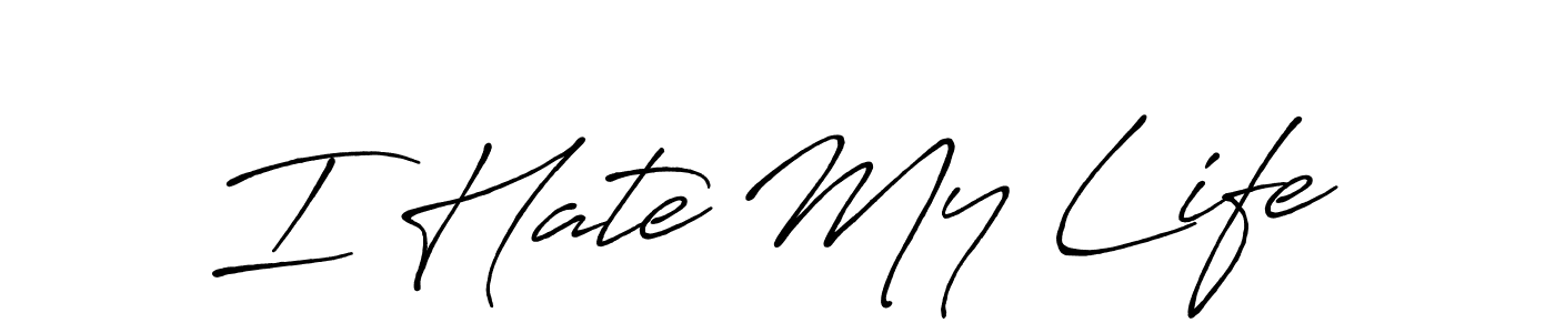 if you are searching for the best signature style for your name I Hate My Life. so please give up your signature search. here we have designed multiple signature styles  using Antro_Vectra_Bolder. I Hate My Life signature style 7 images and pictures png