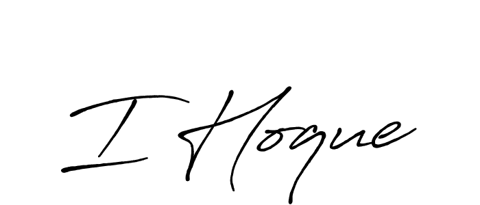 How to make I Hoque name signature. Use Antro_Vectra_Bolder style for creating short signs online. This is the latest handwritten sign. I Hoque signature style 7 images and pictures png