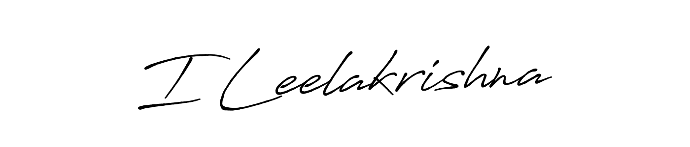 Make a beautiful signature design for name I Leelakrishna. With this signature (Antro_Vectra_Bolder) style, you can create a handwritten signature for free. I Leelakrishna signature style 7 images and pictures png