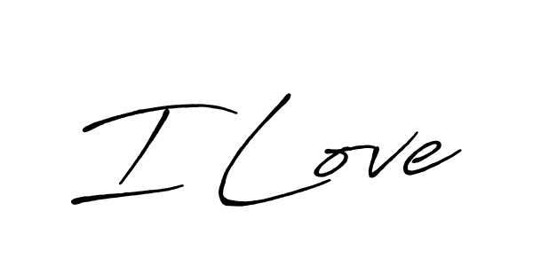 The best way (Antro_Vectra_Bolder) to make a short signature is to pick only two or three words in your name. The name I Love include a total of six letters. For converting this name. I Love signature style 7 images and pictures png