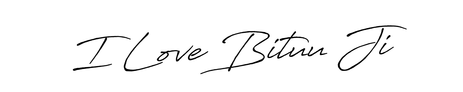 Similarly Antro_Vectra_Bolder is the best handwritten signature design. Signature creator online .You can use it as an online autograph creator for name I Love Bituu Ji. I Love Bituu Ji signature style 7 images and pictures png