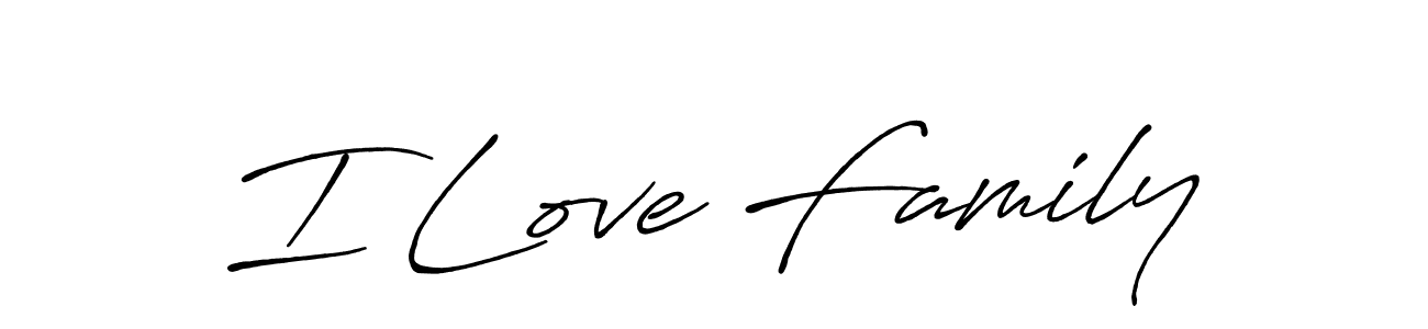 Similarly Antro_Vectra_Bolder is the best handwritten signature design. Signature creator online .You can use it as an online autograph creator for name I Love Family. I Love Family signature style 7 images and pictures png