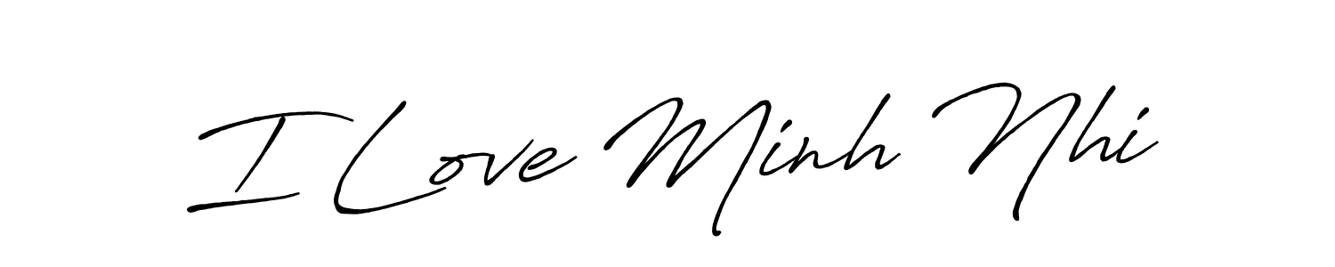 Also You can easily find your signature by using the search form. We will create I Love Minh Nhi name handwritten signature images for you free of cost using Antro_Vectra_Bolder sign style. I Love Minh Nhi signature style 7 images and pictures png