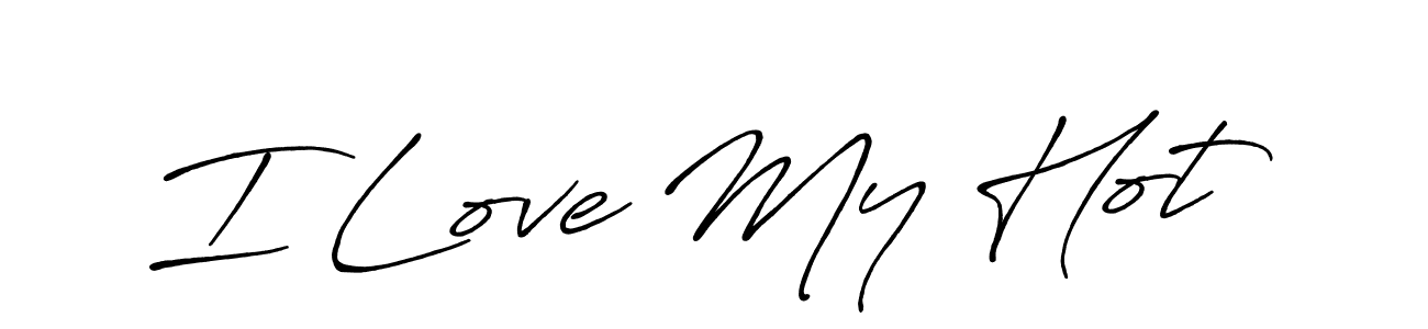 How to make I Love My Hot name signature. Use Antro_Vectra_Bolder style for creating short signs online. This is the latest handwritten sign. I Love My Hot signature style 7 images and pictures png