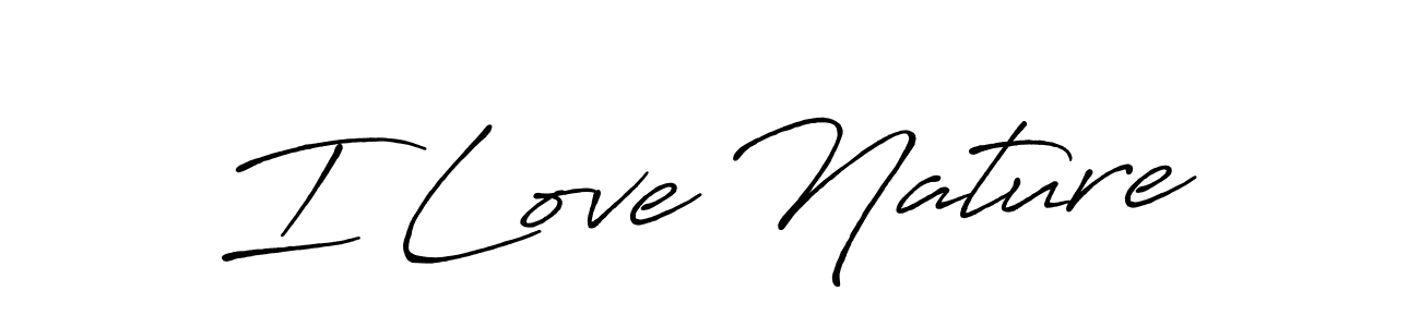 How to make I Love Nature name signature. Use Antro_Vectra_Bolder style for creating short signs online. This is the latest handwritten sign. I Love Nature signature style 7 images and pictures png