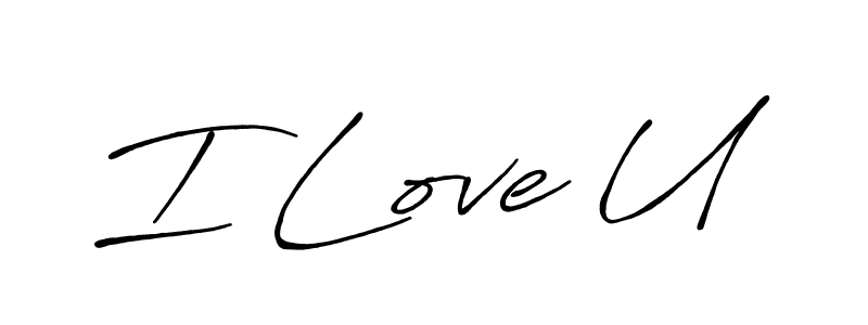 Use a signature maker to create a handwritten signature online. With this signature software, you can design (Antro_Vectra_Bolder) your own signature for name I Love U. I Love U signature style 7 images and pictures png