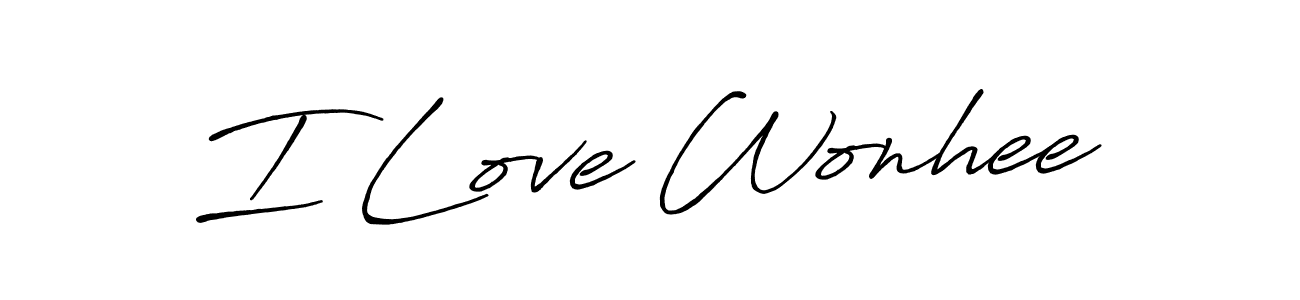 You can use this online signature creator to create a handwritten signature for the name I Love Wonhee. This is the best online autograph maker. I Love Wonhee signature style 7 images and pictures png