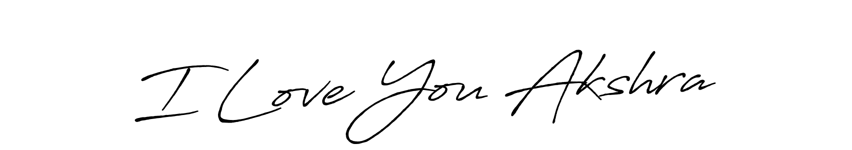 How to make I Love You Akshra name signature. Use Antro_Vectra_Bolder style for creating short signs online. This is the latest handwritten sign. I Love You Akshra signature style 7 images and pictures png