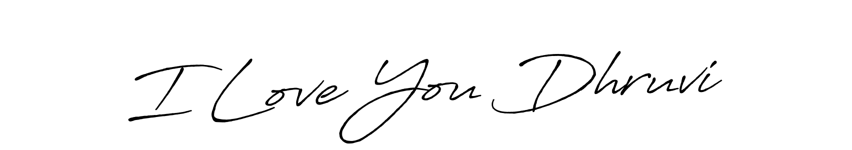 Similarly Antro_Vectra_Bolder is the best handwritten signature design. Signature creator online .You can use it as an online autograph creator for name I Love You Dhruvi. I Love You Dhruvi signature style 7 images and pictures png