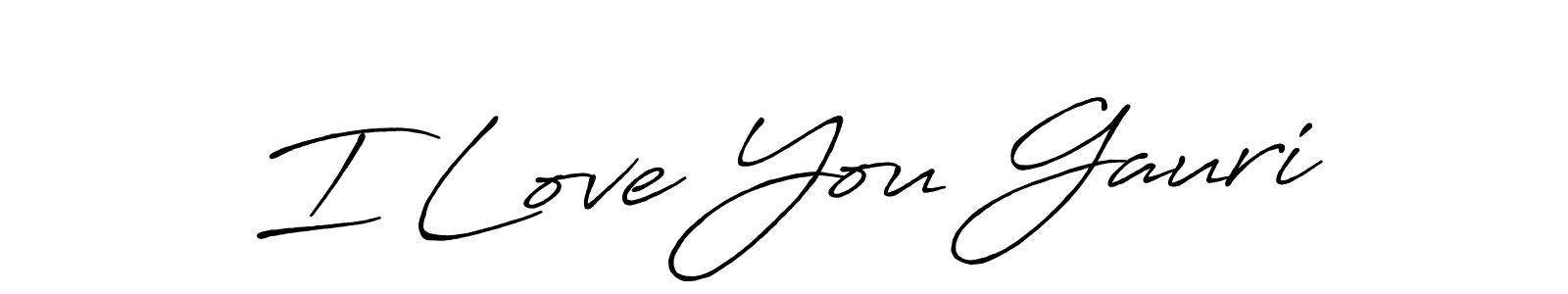 Design your own signature with our free online signature maker. With this signature software, you can create a handwritten (Antro_Vectra_Bolder) signature for name I Love You Gauri. I Love You Gauri signature style 7 images and pictures png