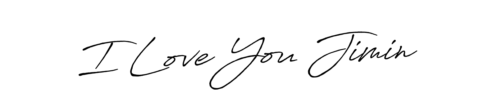 How to make I Love You Jimin name signature. Use Antro_Vectra_Bolder style for creating short signs online. This is the latest handwritten sign. I Love You Jimin signature style 7 images and pictures png