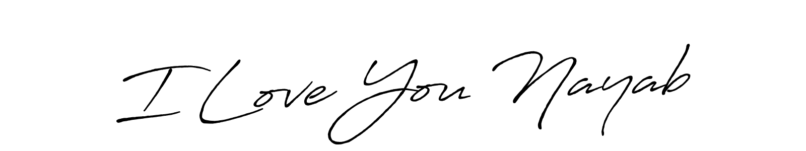 Antro_Vectra_Bolder is a professional signature style that is perfect for those who want to add a touch of class to their signature. It is also a great choice for those who want to make their signature more unique. Get I Love You Nayab name to fancy signature for free. I Love You Nayab signature style 7 images and pictures png