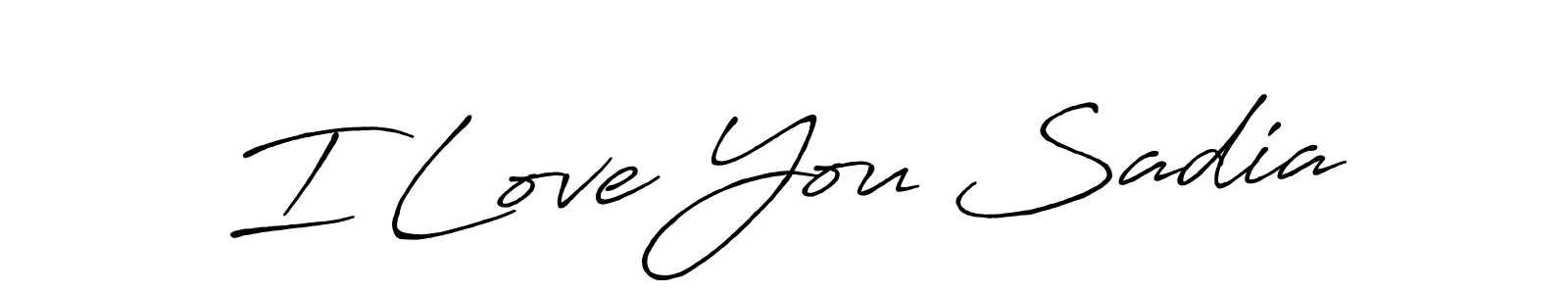 Also we have I Love You Sadia name is the best signature style. Create professional handwritten signature collection using Antro_Vectra_Bolder autograph style. I Love You Sadia signature style 7 images and pictures png