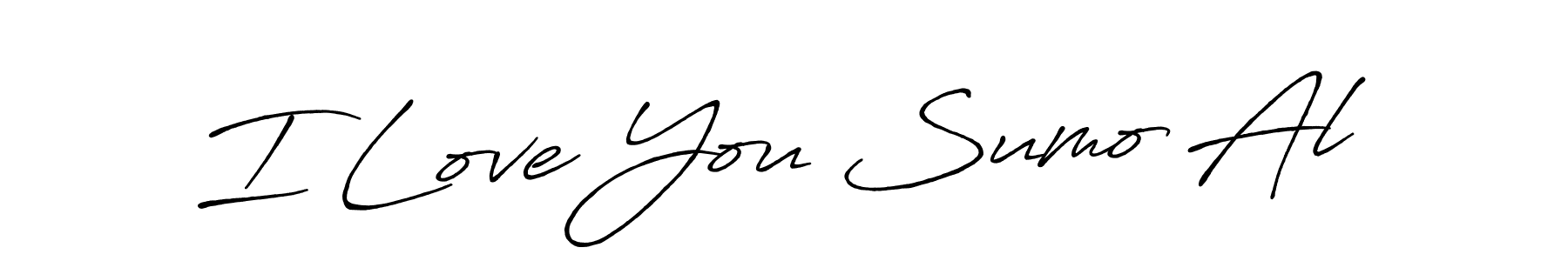 Create a beautiful signature design for name I Love You Sumo Al. With this signature (Antro_Vectra_Bolder) fonts, you can make a handwritten signature for free. I Love You Sumo Al signature style 7 images and pictures png