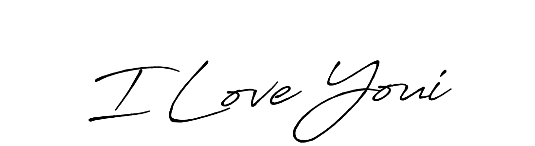 The best way (Antro_Vectra_Bolder) to make a short signature is to pick only two or three words in your name. The name I Love Youi include a total of six letters. For converting this name. I Love Youi signature style 7 images and pictures png