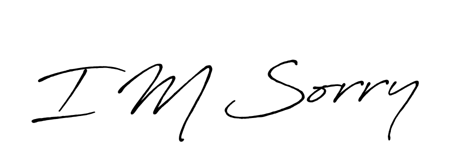 The best way (Antro_Vectra_Bolder) to make a short signature is to pick only two or three words in your name. The name I M Sorry include a total of six letters. For converting this name. I M Sorry signature style 7 images and pictures png