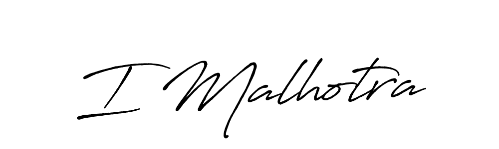 Also You can easily find your signature by using the search form. We will create I Malhotra name handwritten signature images for you free of cost using Antro_Vectra_Bolder sign style. I Malhotra signature style 7 images and pictures png