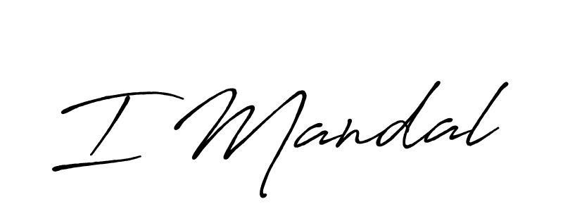 I Mandal stylish signature style. Best Handwritten Sign (Antro_Vectra_Bolder) for my name. Handwritten Signature Collection Ideas for my name I Mandal. I Mandal signature style 7 images and pictures png