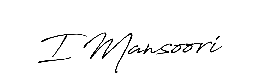 Also You can easily find your signature by using the search form. We will create I Mansoori name handwritten signature images for you free of cost using Antro_Vectra_Bolder sign style. I Mansoori signature style 7 images and pictures png