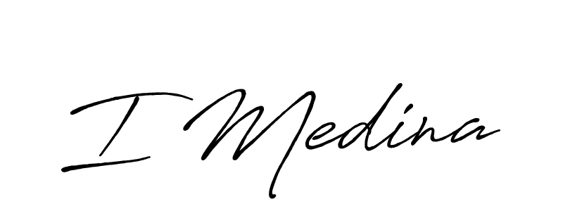 I Medina stylish signature style. Best Handwritten Sign (Antro_Vectra_Bolder) for my name. Handwritten Signature Collection Ideas for my name I Medina. I Medina signature style 7 images and pictures png