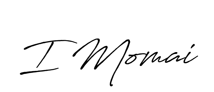 Make a beautiful signature design for name I Momai. With this signature (Antro_Vectra_Bolder) style, you can create a handwritten signature for free. I Momai signature style 7 images and pictures png