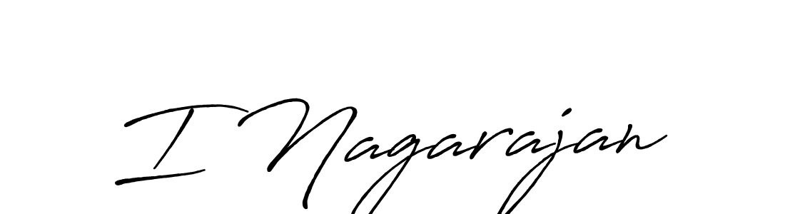 Make a beautiful signature design for name I Nagarajan. With this signature (Antro_Vectra_Bolder) style, you can create a handwritten signature for free. I Nagarajan signature style 7 images and pictures png