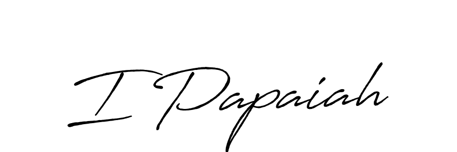 Use a signature maker to create a handwritten signature online. With this signature software, you can design (Antro_Vectra_Bolder) your own signature for name I Papaiah. I Papaiah signature style 7 images and pictures png