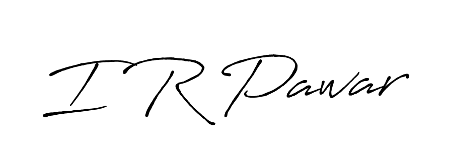 Create a beautiful signature design for name I R Pawar. With this signature (Antro_Vectra_Bolder) fonts, you can make a handwritten signature for free. I R Pawar signature style 7 images and pictures png