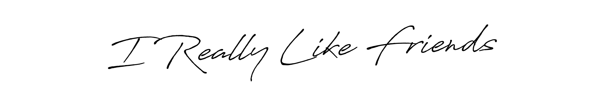The best way (Antro_Vectra_Bolder) to make a short signature is to pick only two or three words in your name. The name I Really Like Friends include a total of six letters. For converting this name. I Really Like Friends signature style 7 images and pictures png