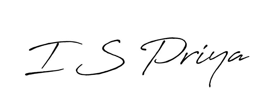 How to make I S Priya signature? Antro_Vectra_Bolder is a professional autograph style. Create handwritten signature for I S Priya name. I S Priya signature style 7 images and pictures png