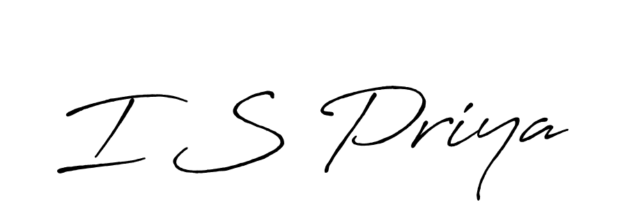 Make a beautiful signature design for name I S Priya. With this signature (Antro_Vectra_Bolder) style, you can create a handwritten signature for free. I S Priya signature style 7 images and pictures png