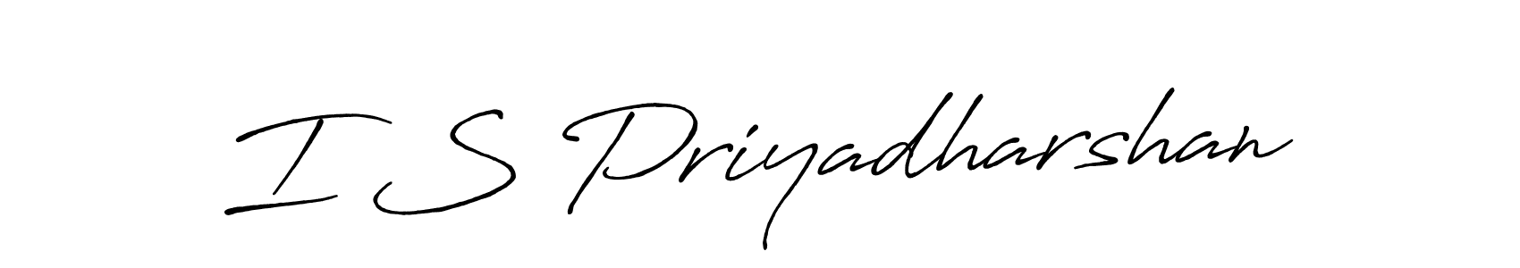 Make a beautiful signature design for name I S Priyadharshan. With this signature (Antro_Vectra_Bolder) style, you can create a handwritten signature for free. I S Priyadharshan signature style 7 images and pictures png
