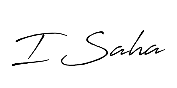 Use a signature maker to create a handwritten signature online. With this signature software, you can design (Antro_Vectra_Bolder) your own signature for name I Saha. I Saha signature style 7 images and pictures png