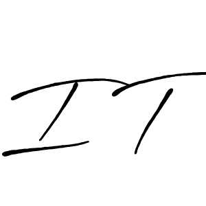 I T stylish signature style. Best Handwritten Sign (Antro_Vectra_Bolder) for my name. Handwritten Signature Collection Ideas for my name I T. I T signature style 7 images and pictures png