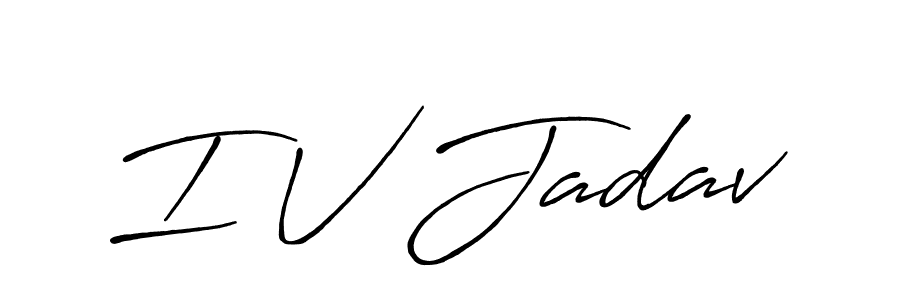 Antro_Vectra_Bolder is a professional signature style that is perfect for those who want to add a touch of class to their signature. It is also a great choice for those who want to make their signature more unique. Get I V Jadav name to fancy signature for free. I V Jadav signature style 7 images and pictures png