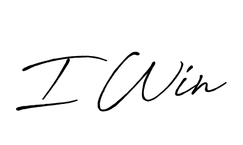 How to make I Win signature? Antro_Vectra_Bolder is a professional autograph style. Create handwritten signature for I Win name. I Win signature style 7 images and pictures png