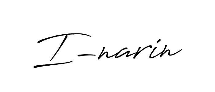 The best way (Antro_Vectra_Bolder) to make a short signature is to pick only two or three words in your name. The name I-narin include a total of six letters. For converting this name. I-narin signature style 7 images and pictures png