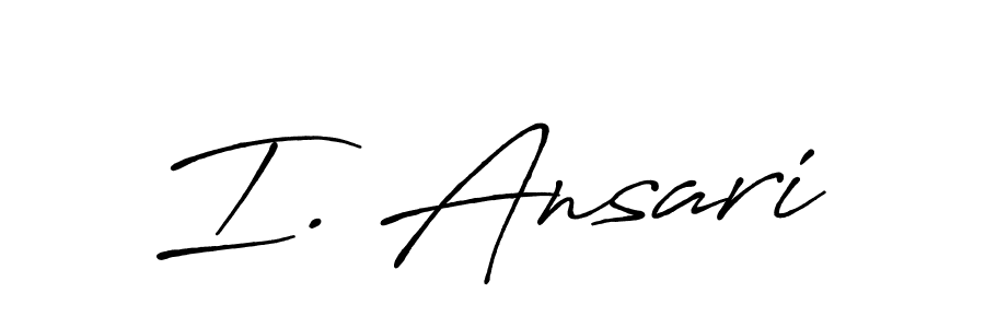 Use a signature maker to create a handwritten signature online. With this signature software, you can design (Antro_Vectra_Bolder) your own signature for name I. Ansari. I. Ansari signature style 7 images and pictures png