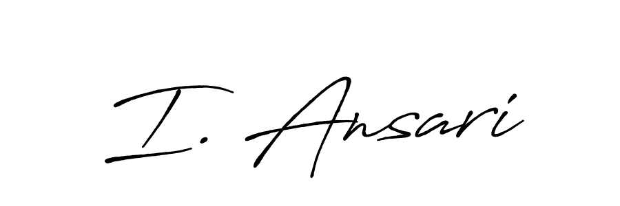 Use a signature maker to create a handwritten signature online. With this signature software, you can design (Antro_Vectra_Bolder) your own signature for name I. Ansari. I. Ansari signature style 7 images and pictures png