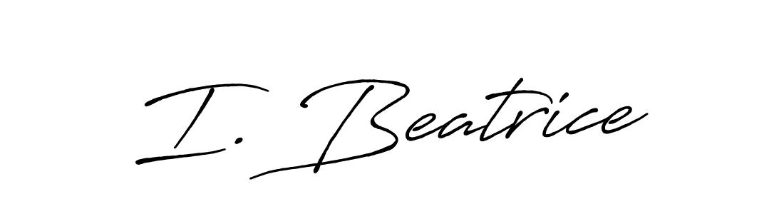 Also You can easily find your signature by using the search form. We will create I. Beatrice name handwritten signature images for you free of cost using Antro_Vectra_Bolder sign style. I. Beatrice signature style 7 images and pictures png