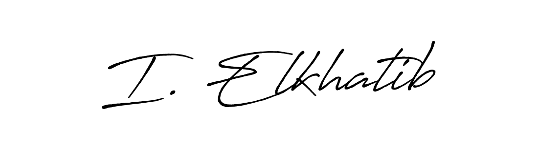 Design your own signature with our free online signature maker. With this signature software, you can create a handwritten (Antro_Vectra_Bolder) signature for name I. Elkhatib. I. Elkhatib signature style 7 images and pictures png