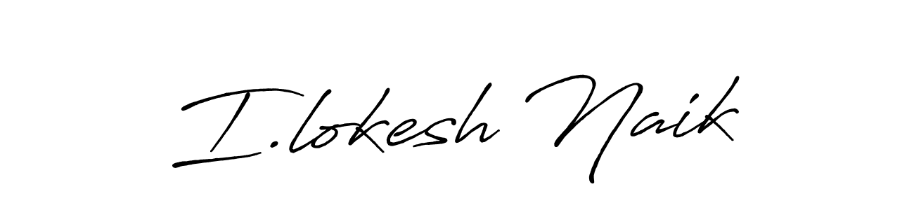 Make a beautiful signature design for name I.lokesh Naik. With this signature (Antro_Vectra_Bolder) style, you can create a handwritten signature for free. I.lokesh Naik signature style 7 images and pictures png