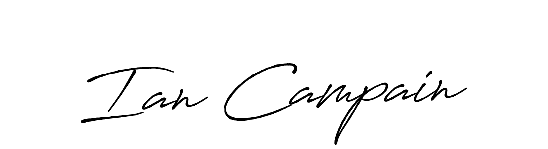 Make a beautiful signature design for name Ian Campain. With this signature (Antro_Vectra_Bolder) style, you can create a handwritten signature for free. Ian Campain signature style 7 images and pictures png