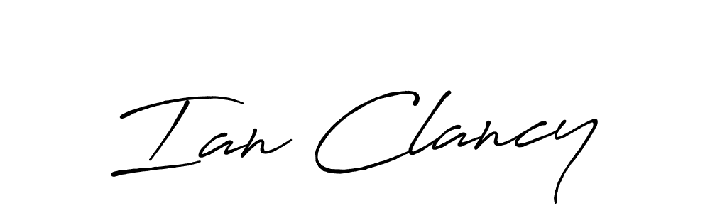 How to make Ian Clancy name signature. Use Antro_Vectra_Bolder style for creating short signs online. This is the latest handwritten sign. Ian Clancy signature style 7 images and pictures png