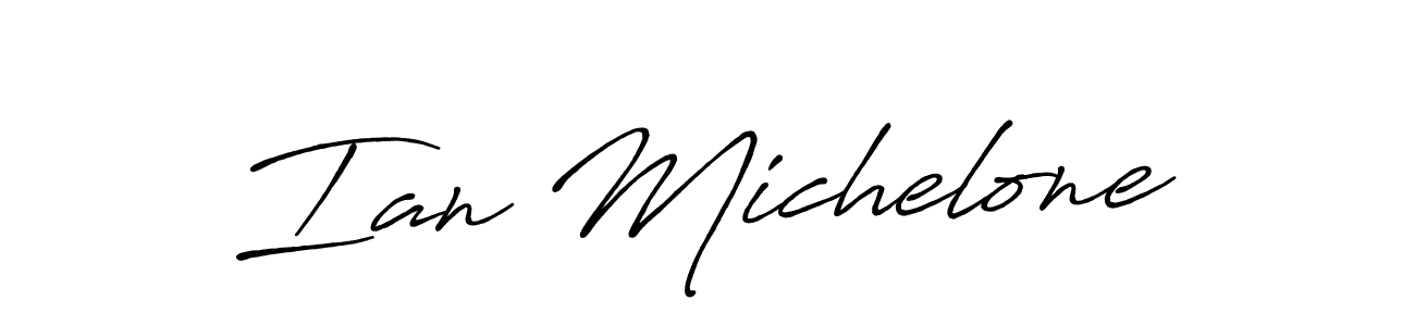 Design your own signature with our free online signature maker. With this signature software, you can create a handwritten (Antro_Vectra_Bolder) signature for name Ian Michelone. Ian Michelone signature style 7 images and pictures png