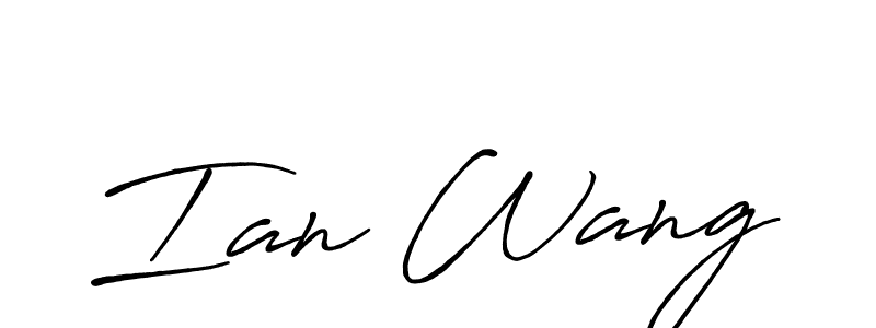 How to make Ian Wang name signature. Use Antro_Vectra_Bolder style for creating short signs online. This is the latest handwritten sign. Ian Wang signature style 7 images and pictures png