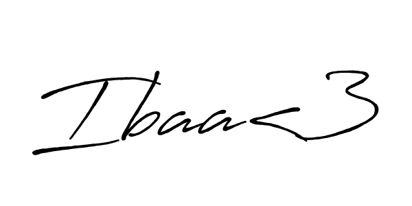 Make a beautiful signature design for name Ibaa<3. With this signature (Antro_Vectra_Bolder) style, you can create a handwritten signature for free. Ibaa<3 signature style 7 images and pictures png