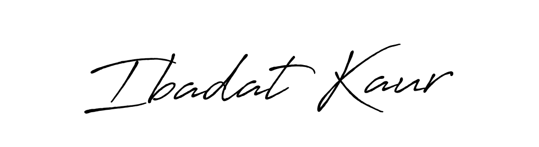 Make a beautiful signature design for name Ibadat Kaur. With this signature (Antro_Vectra_Bolder) style, you can create a handwritten signature for free. Ibadat Kaur signature style 7 images and pictures png