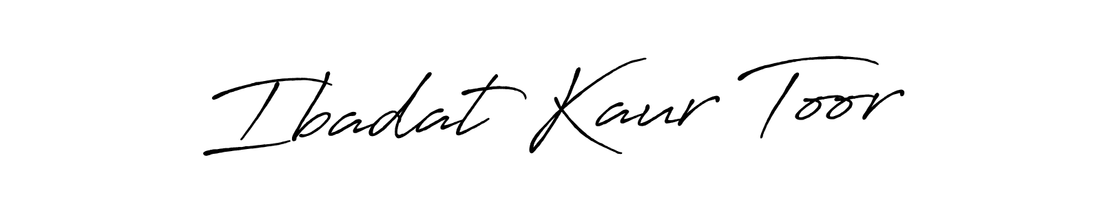 You should practise on your own different ways (Antro_Vectra_Bolder) to write your name (Ibadat Kaur Toor) in signature. don't let someone else do it for you. Ibadat Kaur Toor signature style 7 images and pictures png
